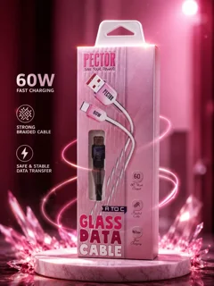 کابل شارژ اورجینال پکتور PECTOR 60W تایپ C پکدار مدل PX-170