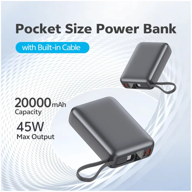 پاوربانک 45 وات کیو سی وای مدل PB20A ظرفیت 20000 میلی آمپر ساعت 101704506