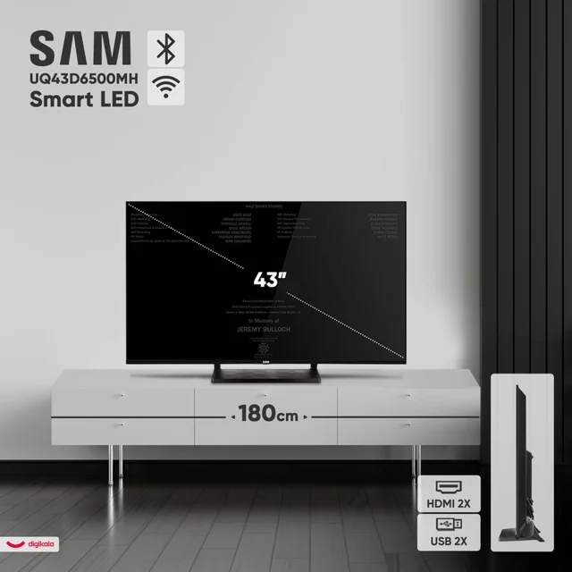 تلویزیون 43 اینچ ال ای دی هوشمند سام مدل UQ43D6500MH 102340770