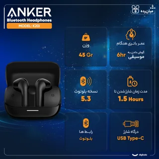 هدفون بلوتوثی انکر مدل Soundcore K20i با نویز کنسلینگ میکروفون (ENC)، درگاه شارژ USB Type- 102305834